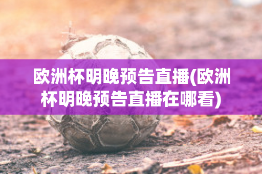 欧洲杯明晚预告直播(欧洲杯明晚预告直播在哪看)