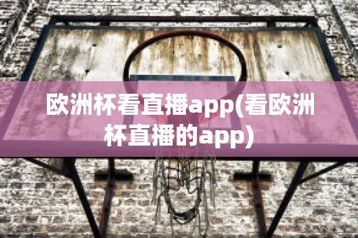 欧洲杯看直播app(看欧洲杯直播的app)