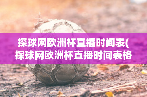 探球网欧洲杯直播时间表(探球网欧洲杯直播时间表格)